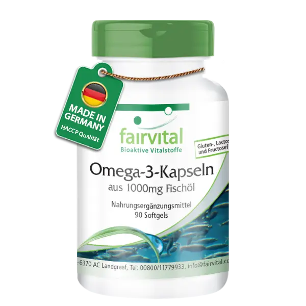 Cápsulas de Omega-3 de 1000mg de aceite de pescado -  90 cápsulas