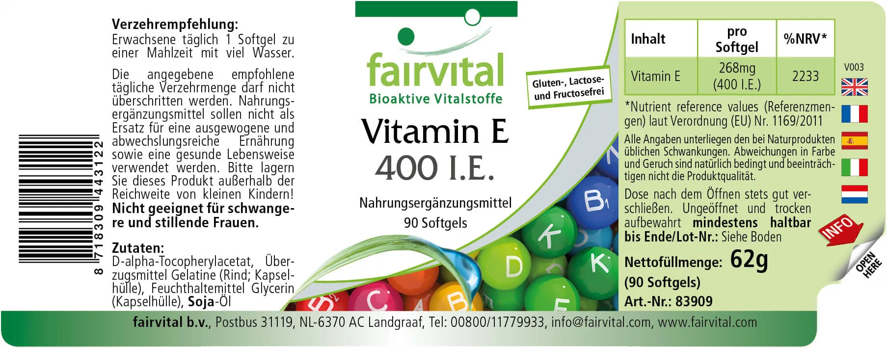 Vitamina E 400 I.E – 90 softgels