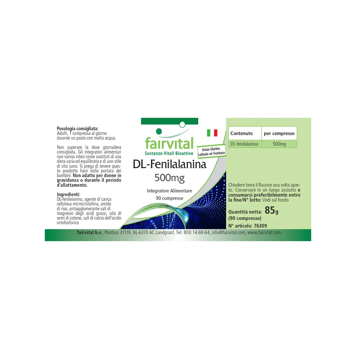 DL-fenilalanina 500mg - 90 comprimidos