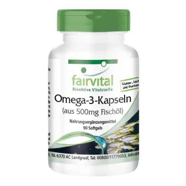 Capsule di Omega-3 da 500mg di Olio di Pesce – 90 Softgels