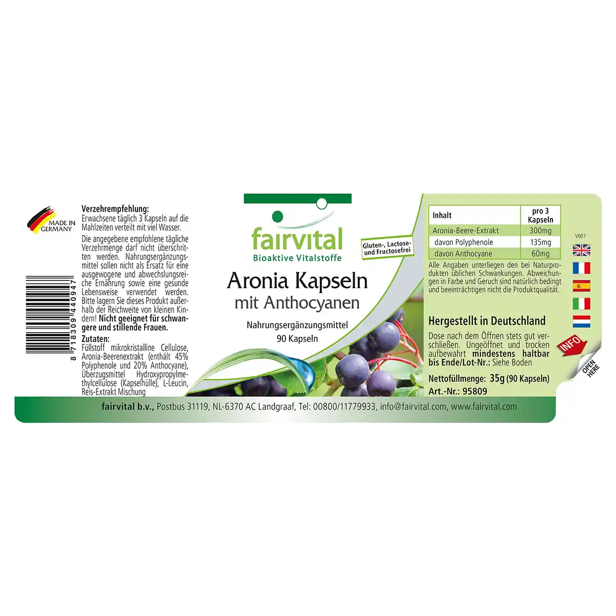 Aronia Kapseln mit Anthocyanen