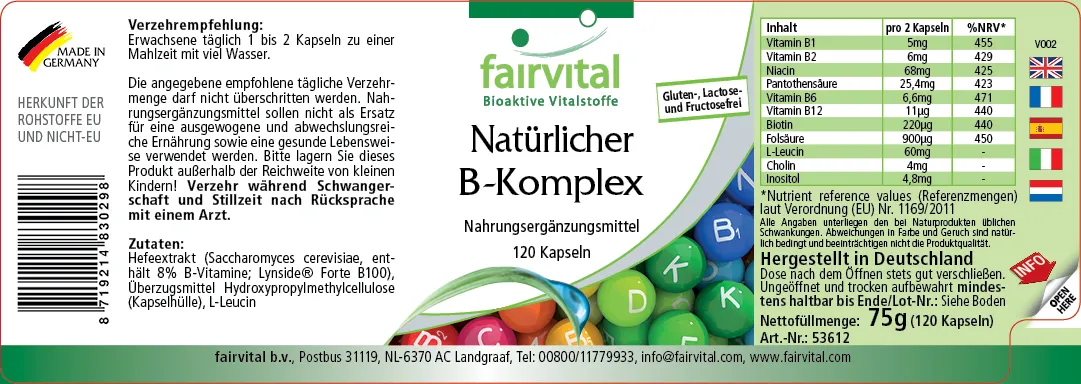 Natural B Complex - 120 Capsules