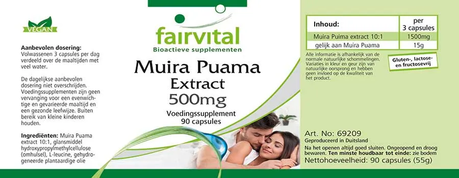 Estratto di Muira Puama 10: 1 500mg - 90 capsule