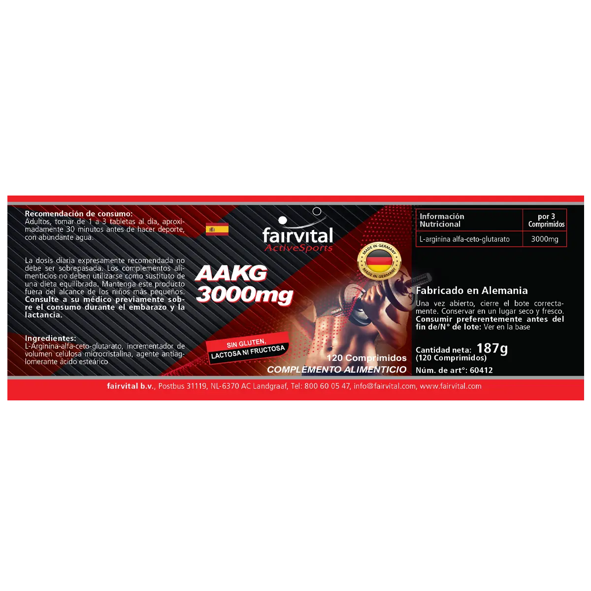 AAKG 3000mg L-Arginine-Alpha-Ketoglutarate - 120 tablets