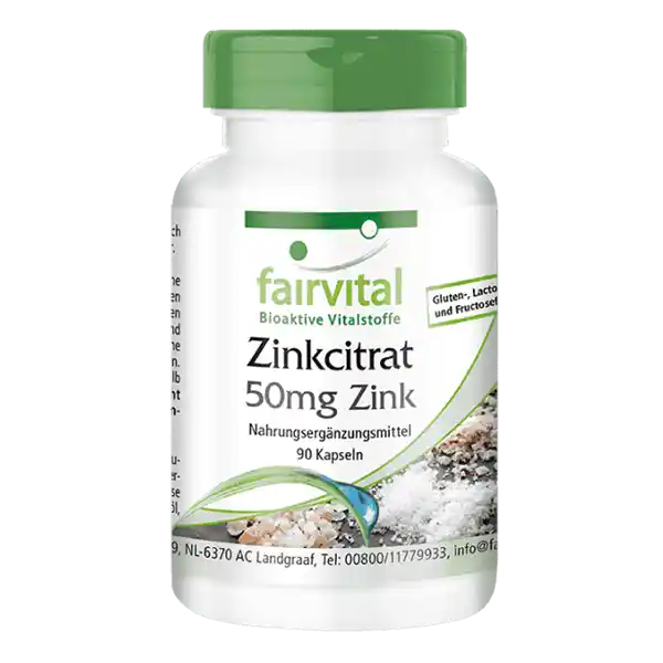 Citrate de zinc avec 50mg de zinc - 90 gélules