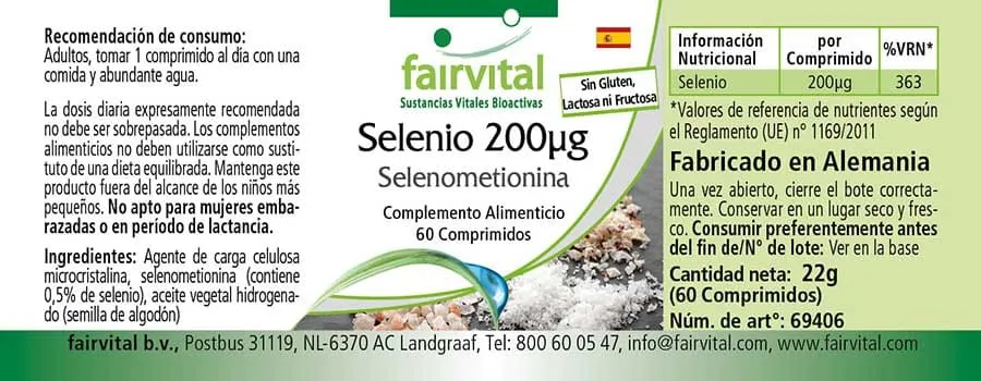 Sélénium 200µg de Sélénométhionine - 60 comprimés