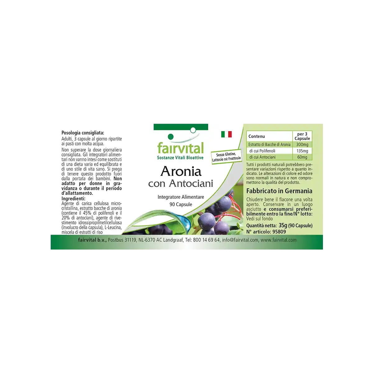 Aronia capsule con antociani - 90 capsule