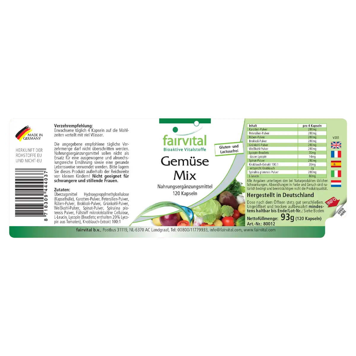 Vegetable Mix - 120 Capsules