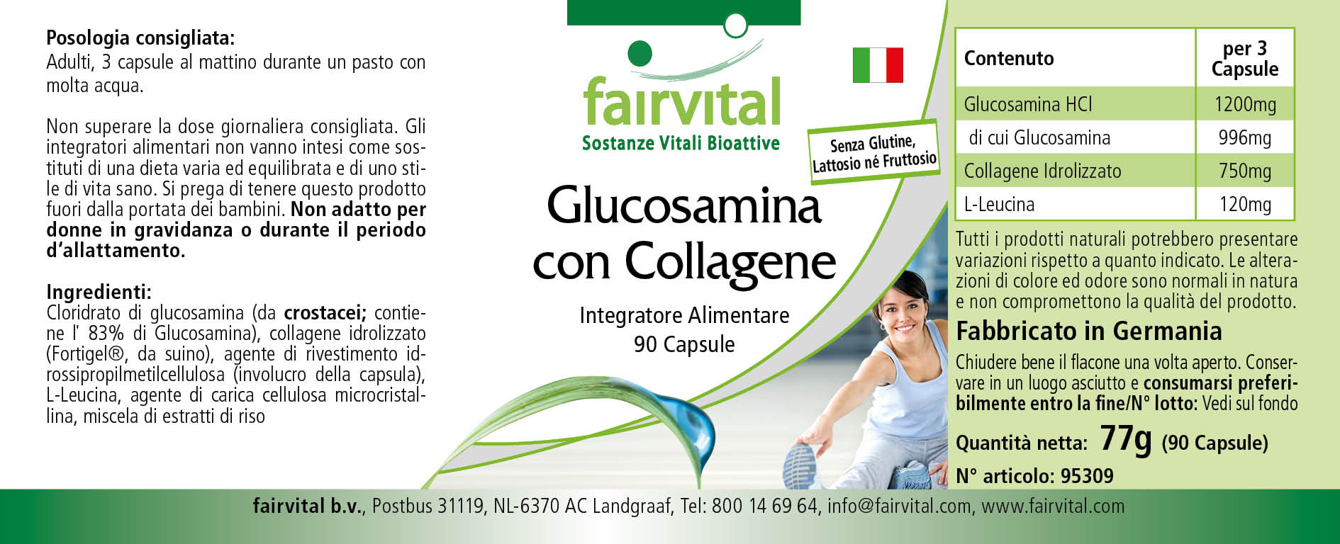 Glucosamine avec collagène - 90 capsules - Sale- MHD 04/25