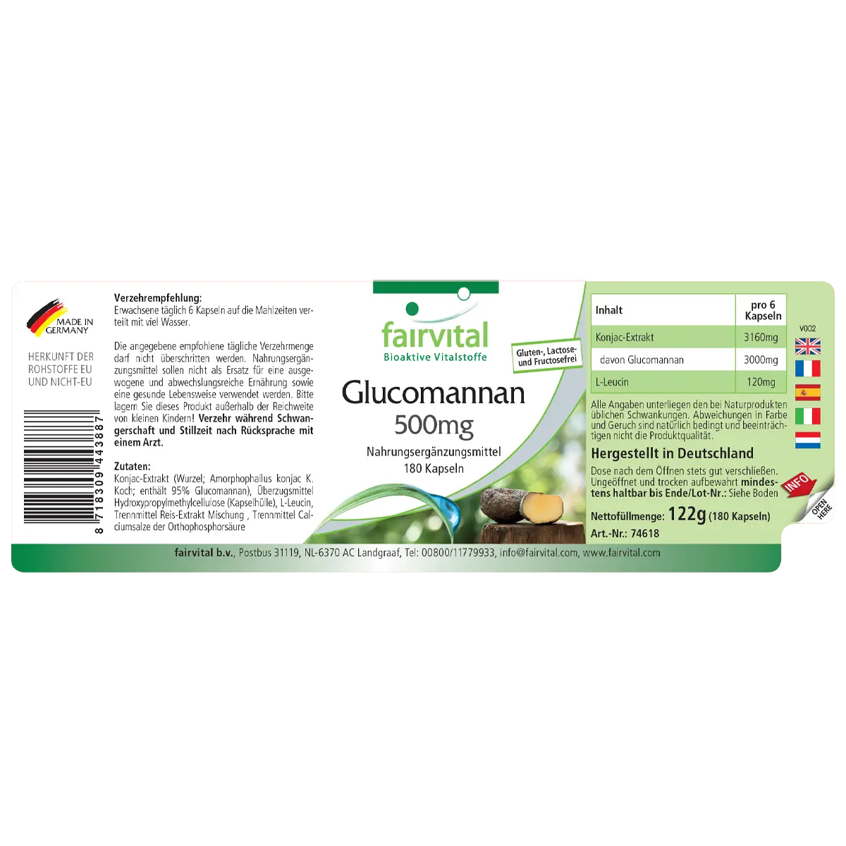 Glucomannane 500mg - 180 gélules