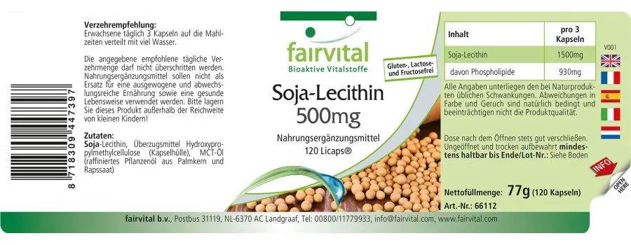 Lécithine de soja 500mg - Sale - date limite consommation - 05/25