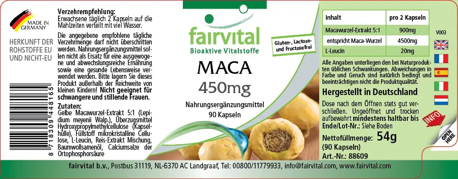 MACA 450mg - 90 Kapseln