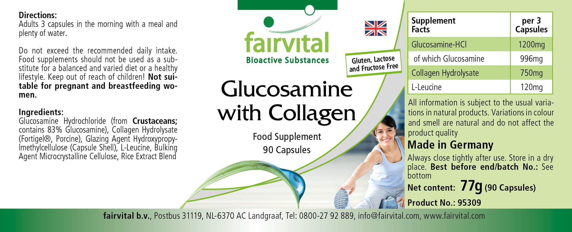 Glucosamine with collagen - 90 capsules - Sale- MHD 04/25