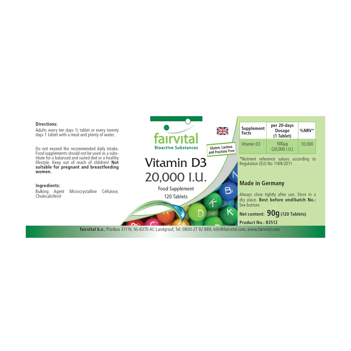 Vitamina D3 20000 U.I. – 120 Compresse