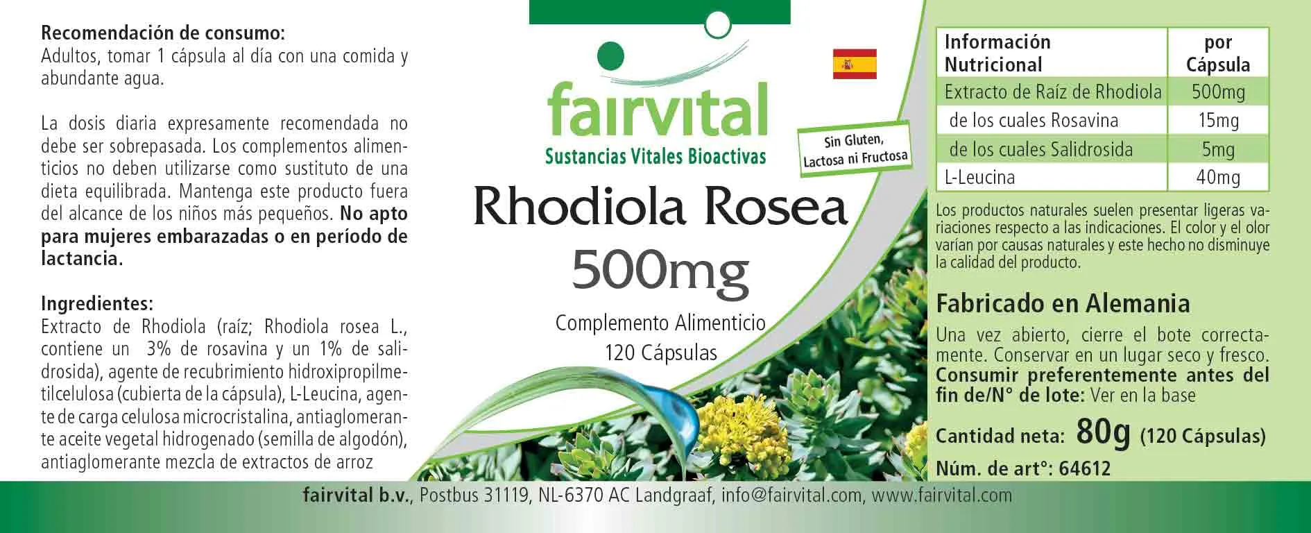 Rhodiola Rosea 500mg