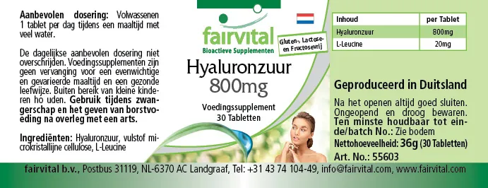 Hyaluronic acid 800mg