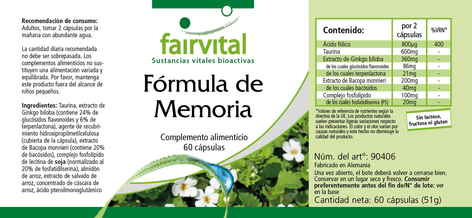 Memory Formula - 60 capsules- Sale - MHD - 04/25