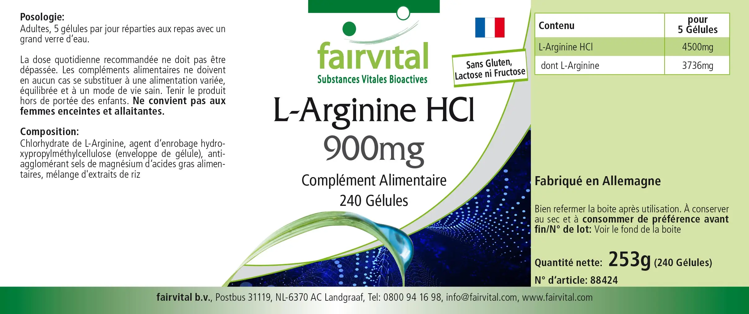 L-Arginina 900mg - 240 Cápsulas