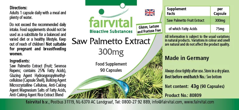 Extrait de palmier nain 300mg - 90 gélules