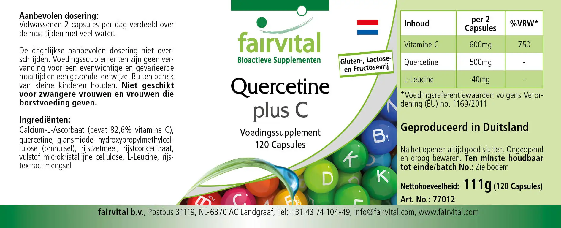 Quercétine plus vitamine C - 120 gélules