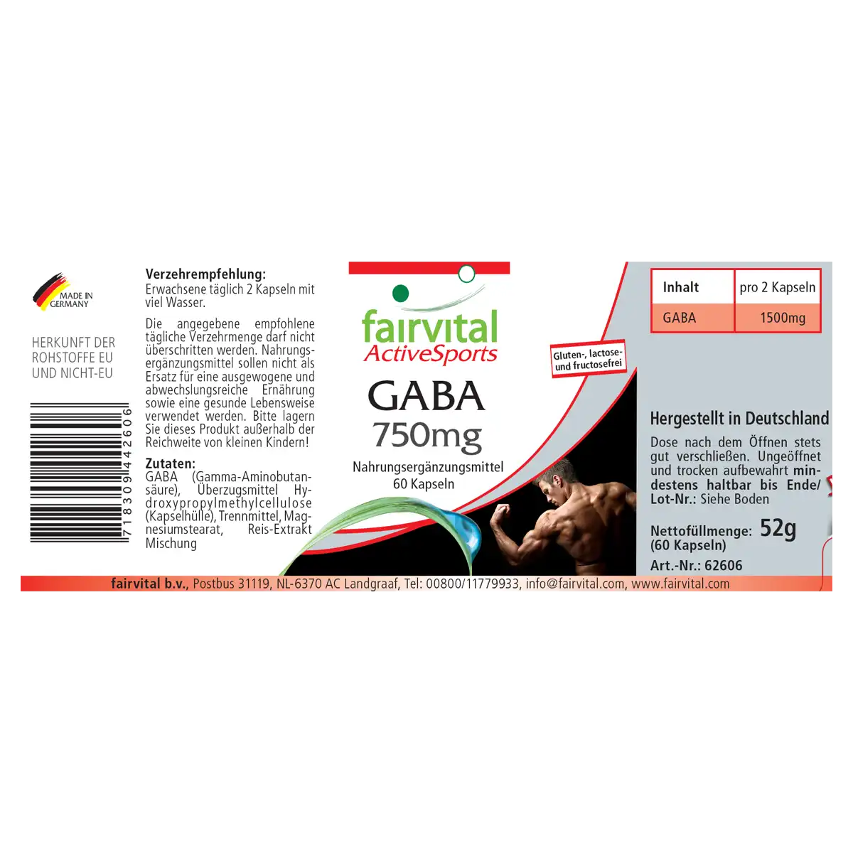 GABA 750mg – 60 capsules