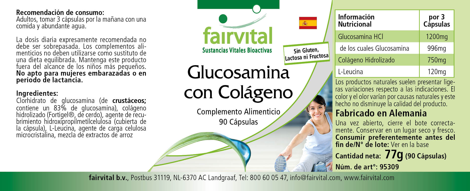 Glucosamine avec collagène - 90 capsules - Sale- MHD 04/25