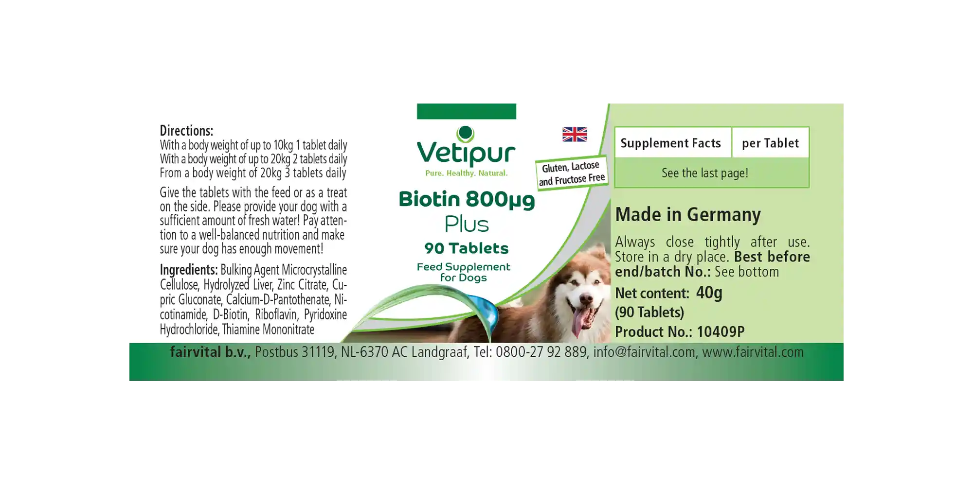 Biotina 800µg - 90 compresse per cani | Vetipur