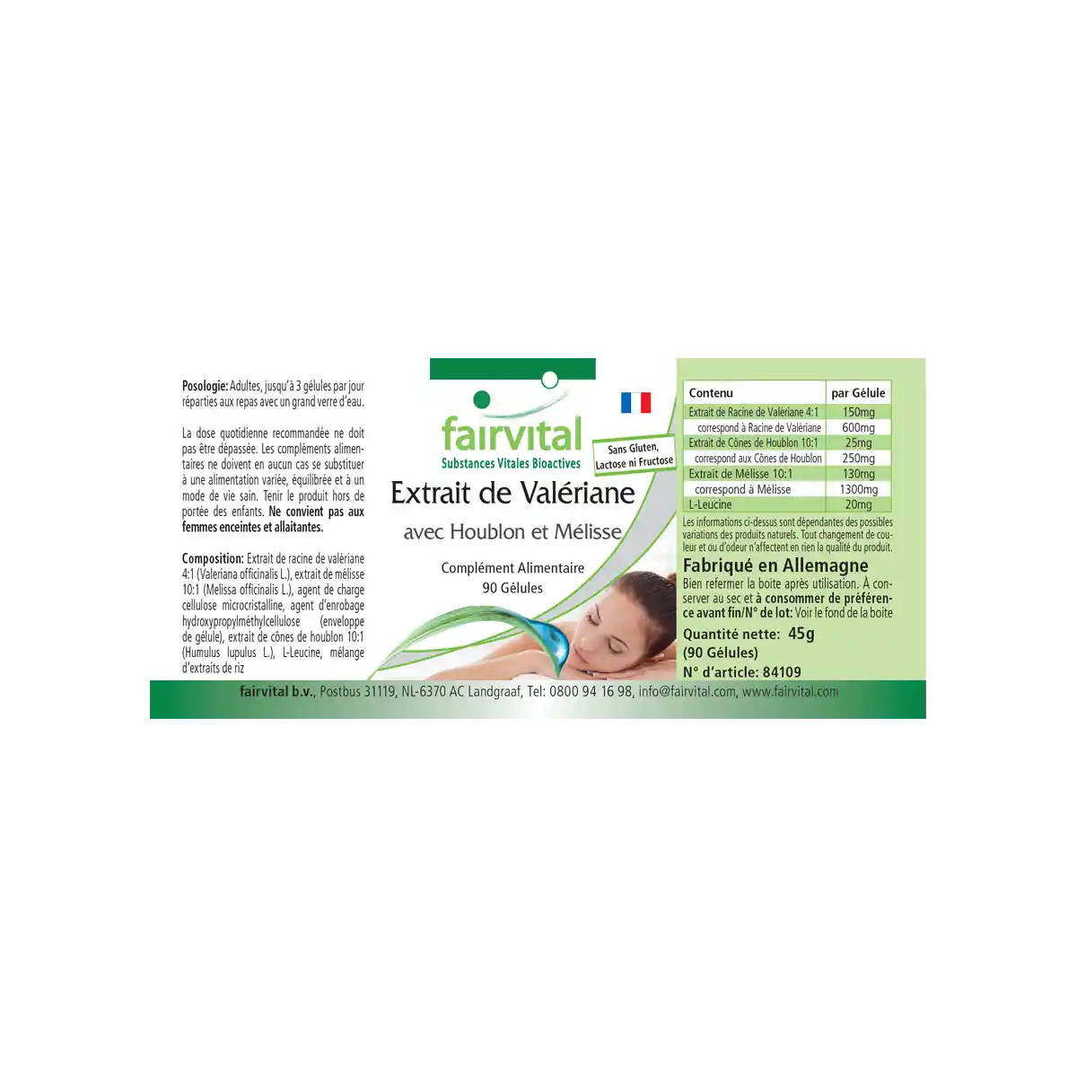 Complesso di valeriana con luppolo e melissa – 90 capsule