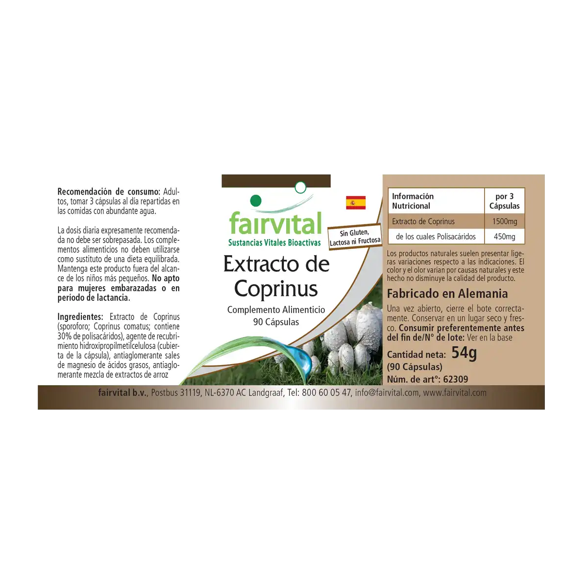 Estratto di Coprinus 500mg - 90 capsule