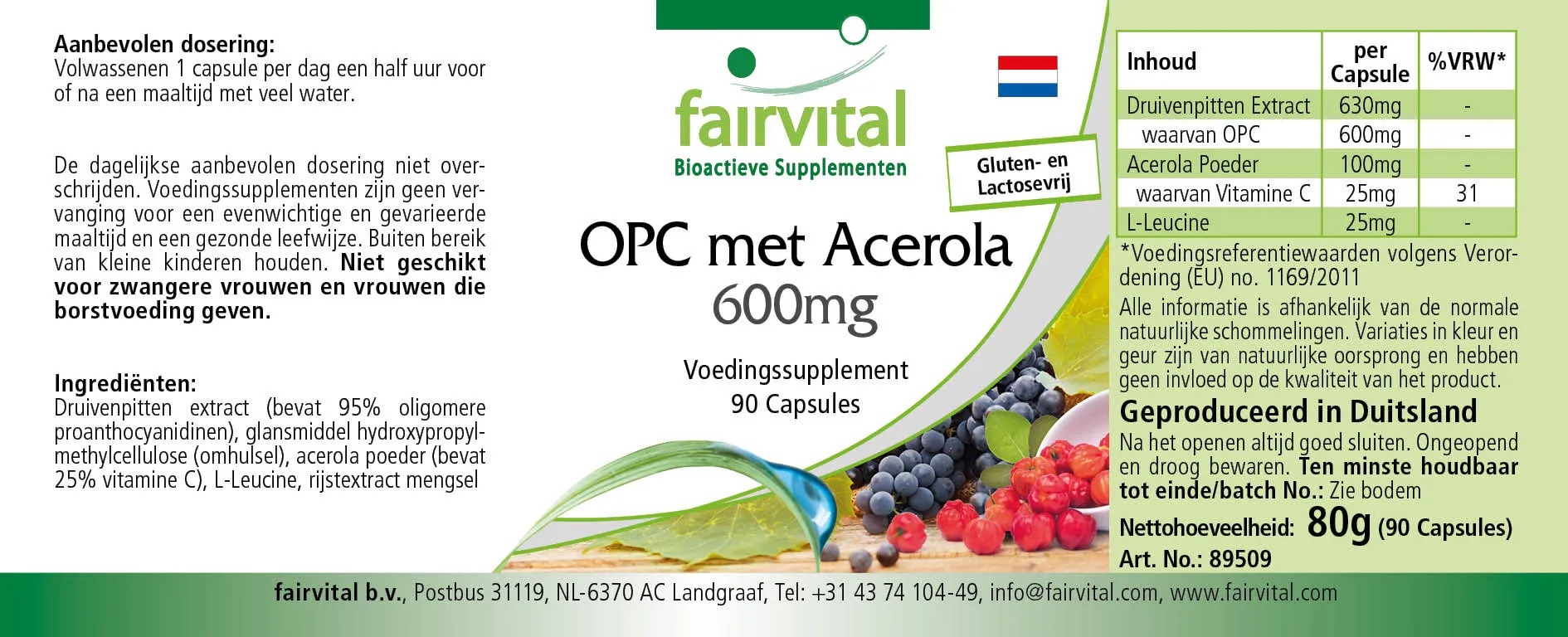 OPC 600mg con acerola - 90 cápsulas