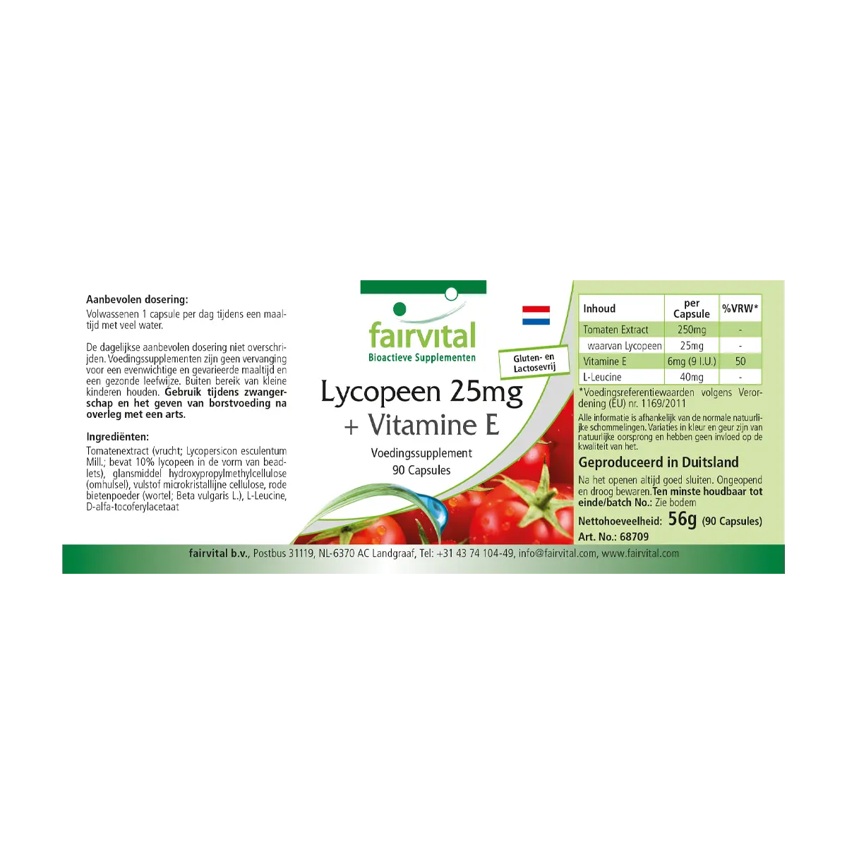 Lycopene 25mg + Vitamin E - 90 Capsules