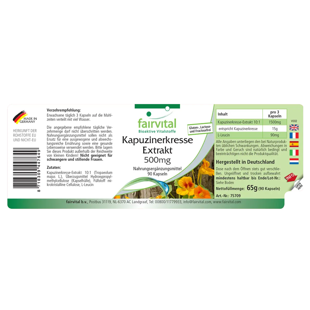 Extrait de capucine 500mg – 90 gélules