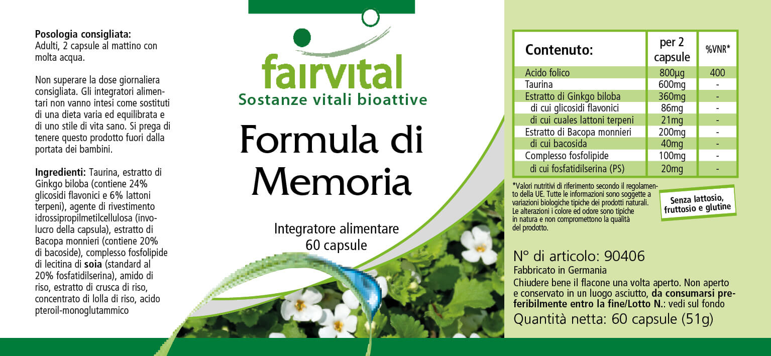 Formula di memoria - 60 capsule - Sale - MHD - 04/25