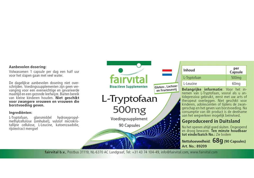 L-Triptófano 500mg - 90 Cápsulas