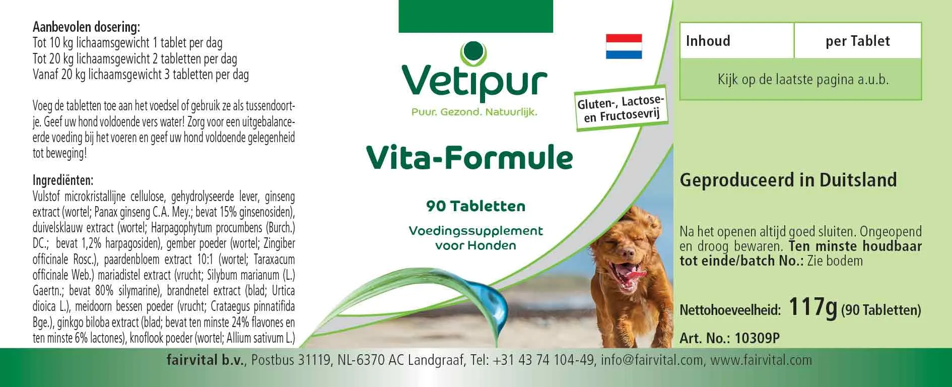 Formule Vitalité - 90 comprimés pour chiens | Vetipur