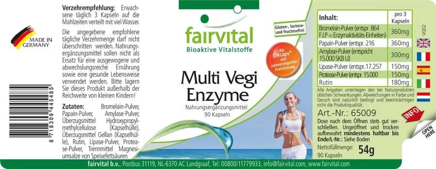 Multi Vegi Enzyme - 90 Cápsulas