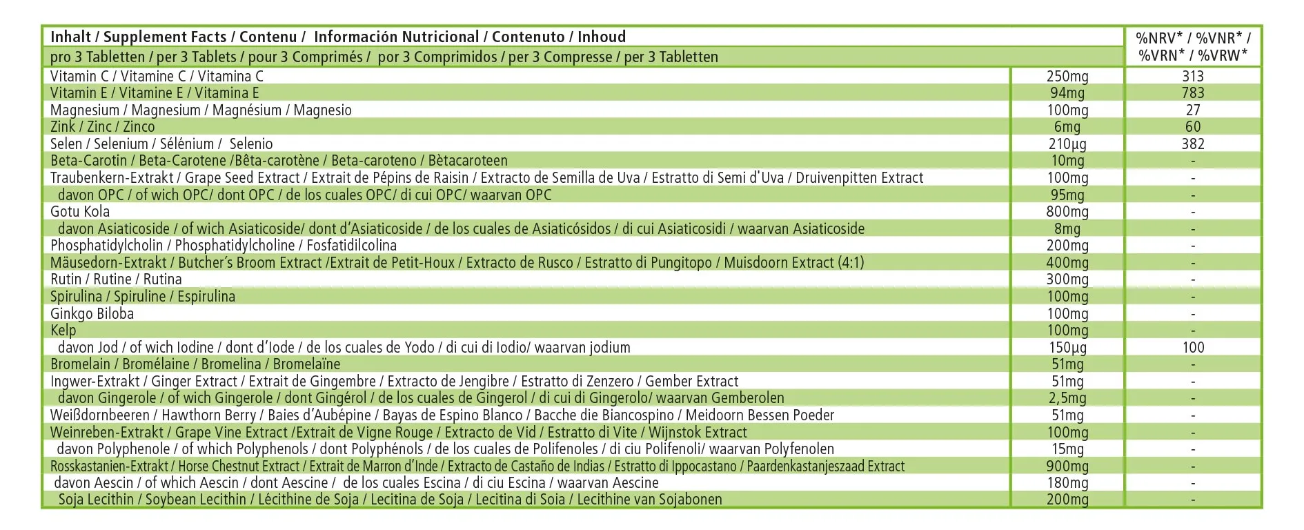 Vitamines pour les  Veines & Plus - 90 comprimés