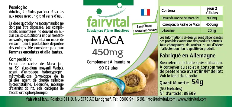 MACA 450mg - 90 cápsulas