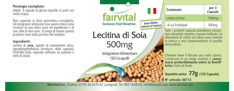 Lecitina de soja 500mg - 120 LiCaps®