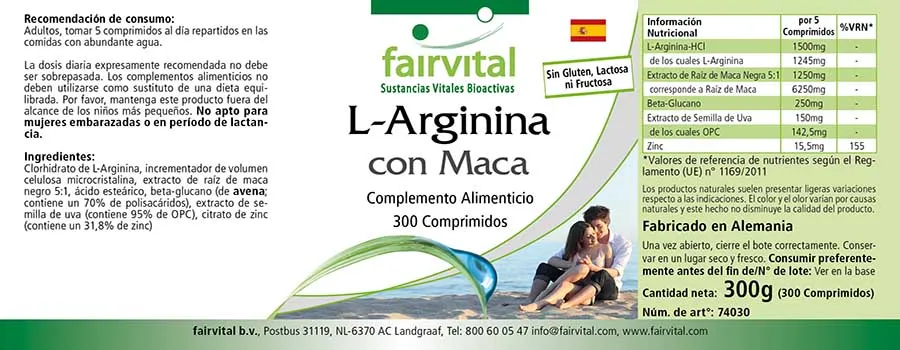 L-Arginine with Maca - 300 Tablets