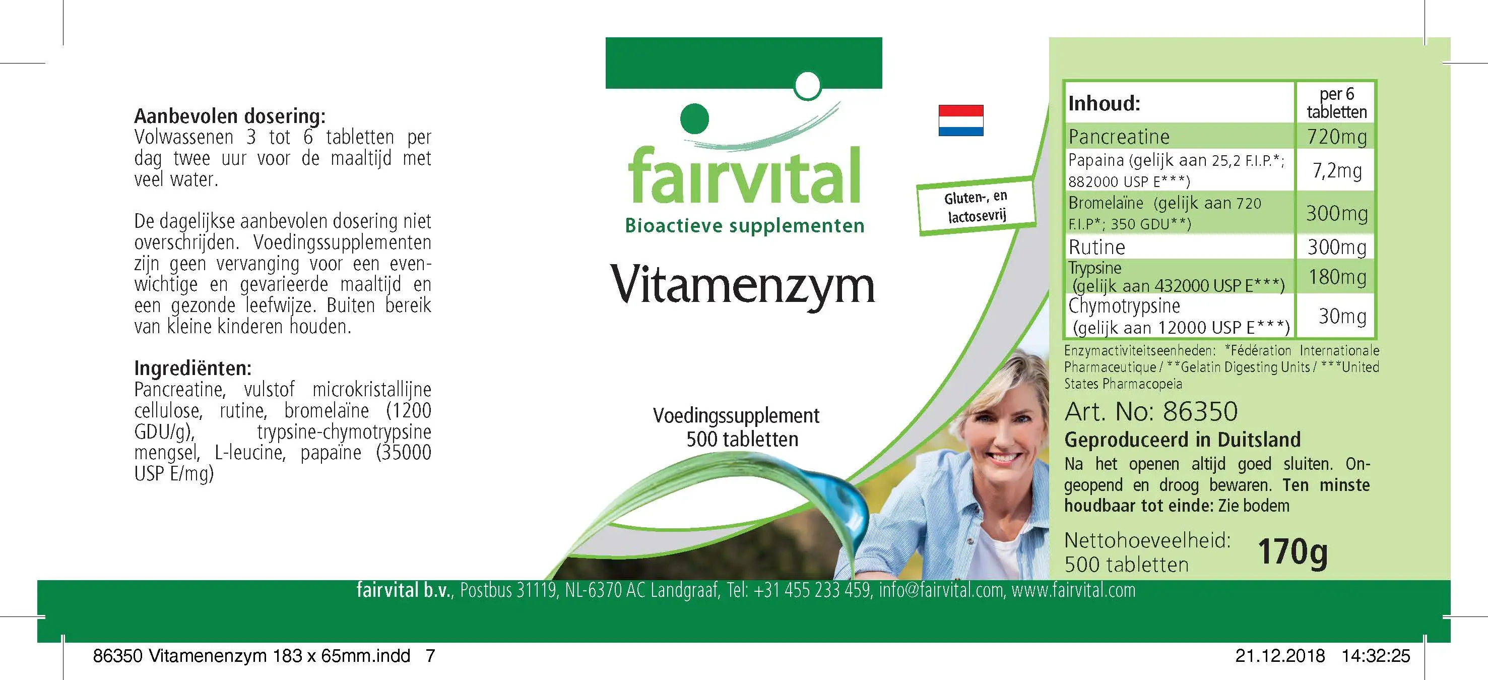 Vitamenzym - Complejo de vitaminas y enzimas - 500 comprimidos