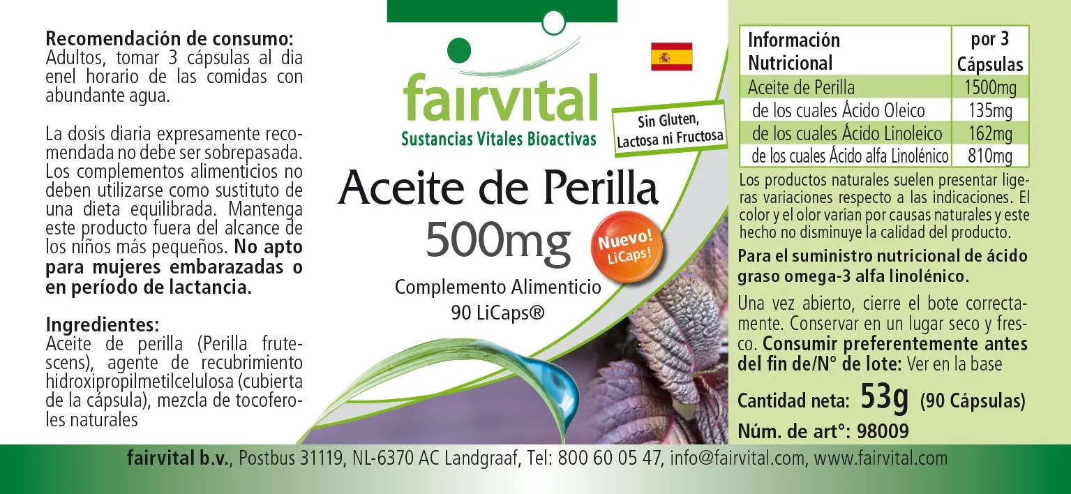 Huile de Périlla 500mg - 90 capsules molles