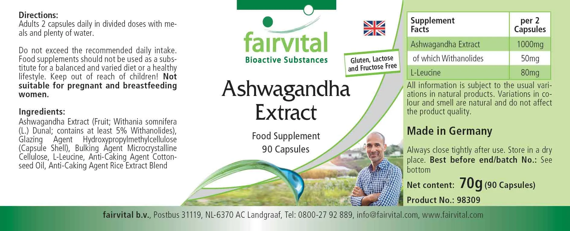 Ashwagandha extract 500mg - 90 Capsules