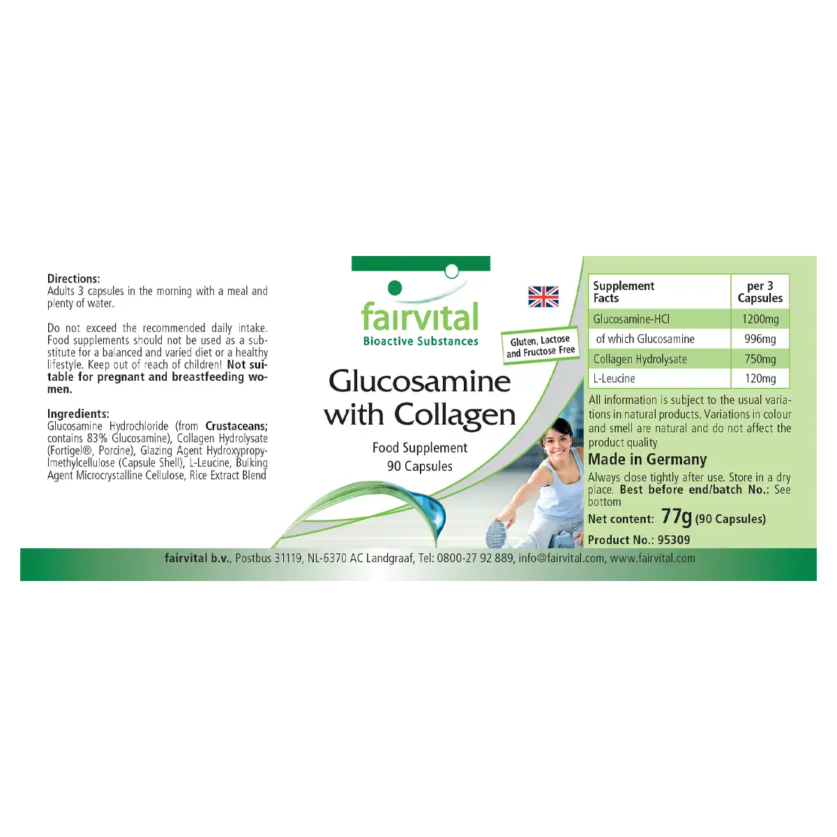 Glucosamine avec collagène - 90 capsules