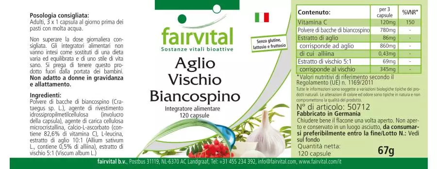 Aglio Vischio Biancospino - 120 Capsule