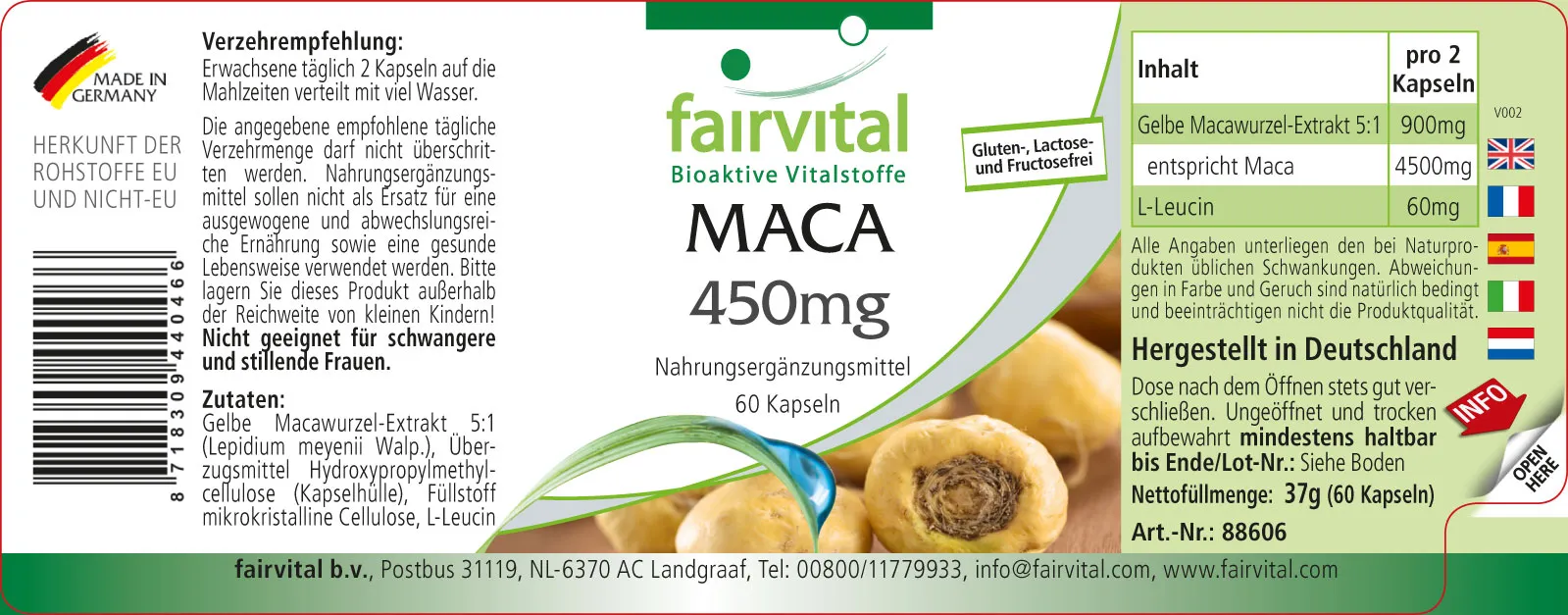 MACA 450mg - 60 Capsules