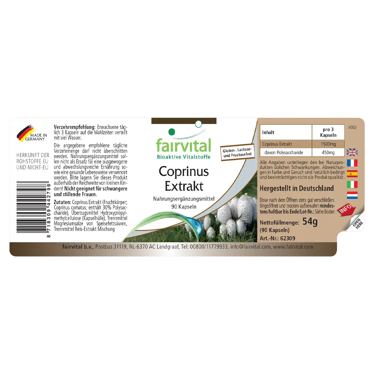 Estratto di Coprinus 500mg - 90 capsule