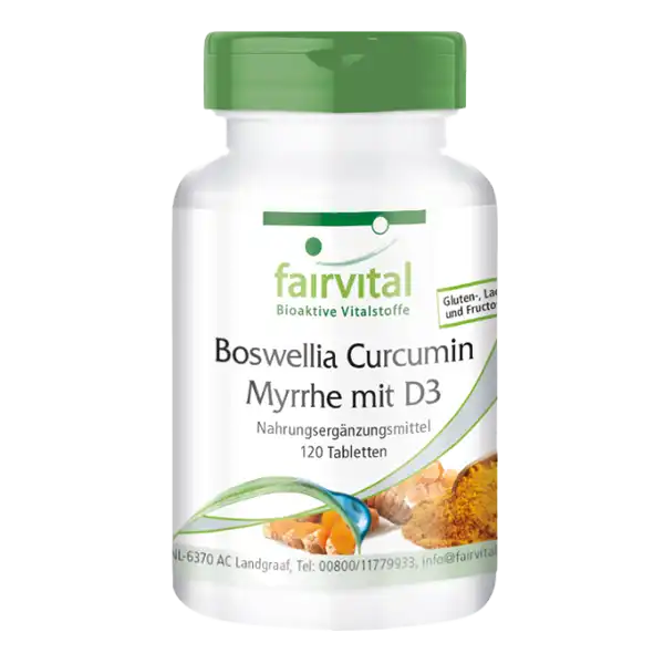 Boswellia Curcumine Myrrhe avec D3 - 120 comprimés