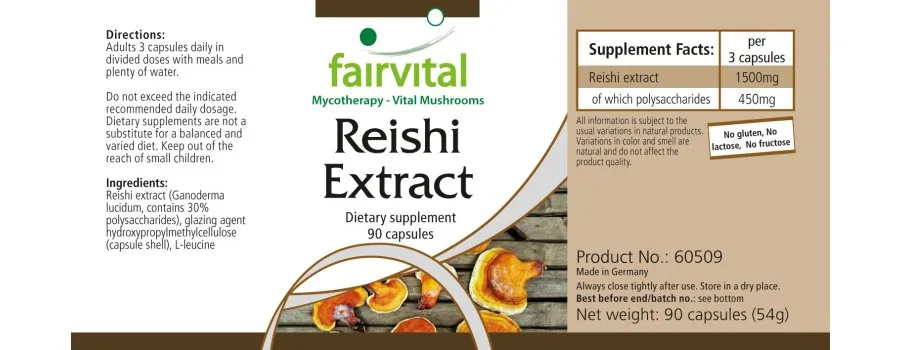 Extrait de reishi 500mg - 90 gélules