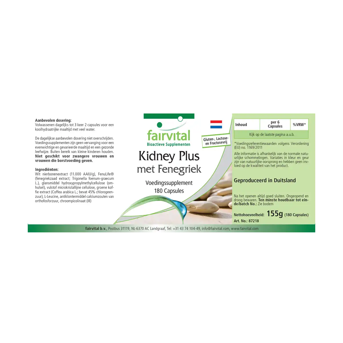 Kidney Plus bloccante di carboidrati – 180 Capsule